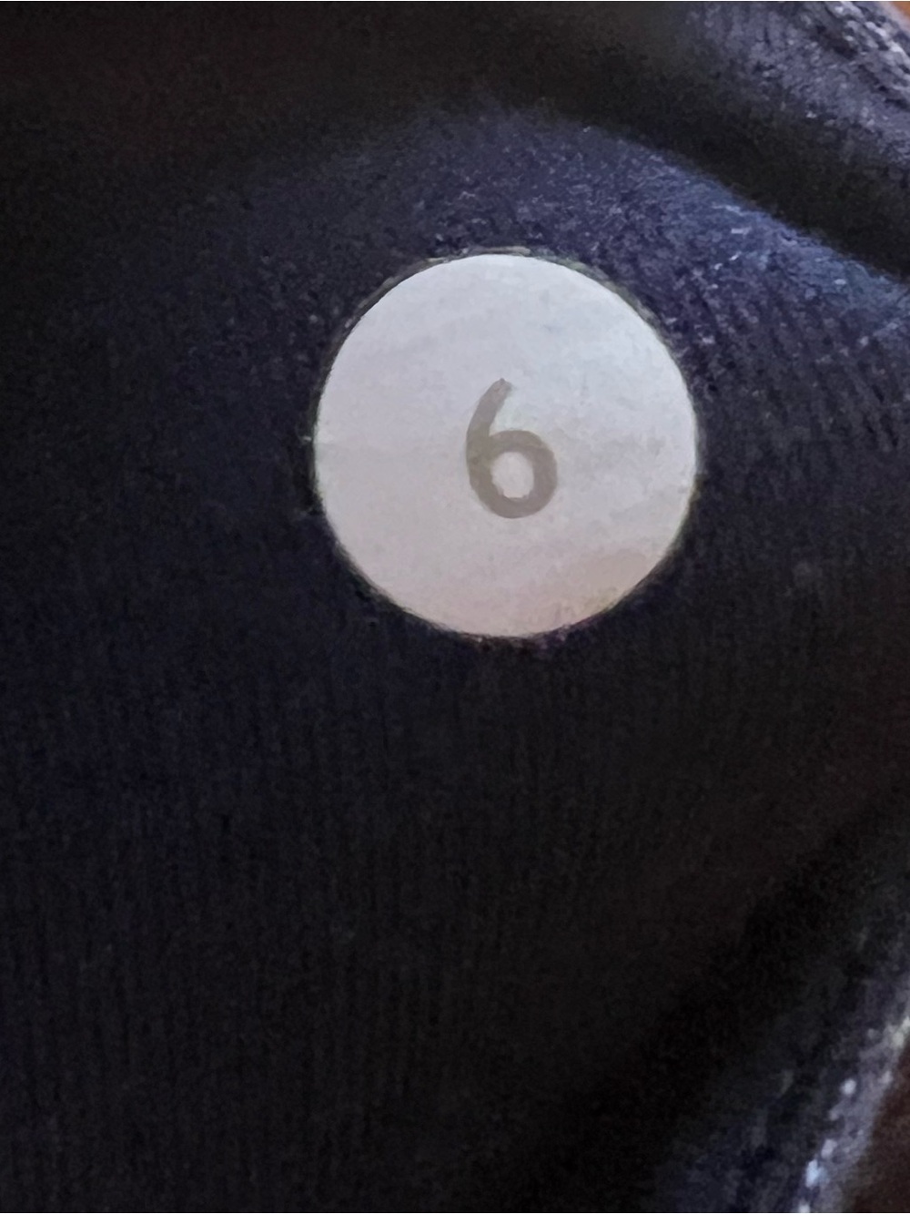 #583 Lululemon Wunder Under Crop Denim Deep Indigo White Heather Legging Sz6 EUC - Picture 4 of 4